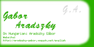 gabor aradszky business card